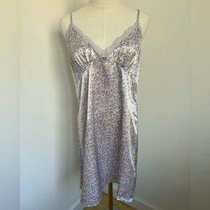 HM Purple Flower Slip Dress with Lace Trim
